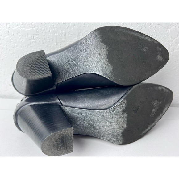 B Makowski studded boogie heels size 9 black silver leather QUINCY - Picture 6 of 8